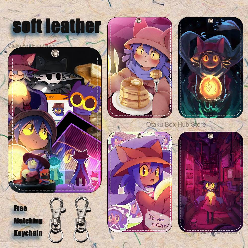 Leather Work Leather - アニメ N-Niko O-OneshotS ホルダーキーホルダー銀行ビジネスワークカードホルダー学生カード保護ケースバスカード