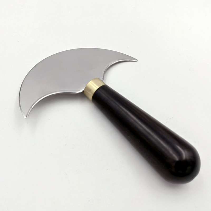 Round Knife Leatherwork - DIY手作りの革製ツール,ハーフラウンドブレード,革製クラフトナイフ,木製ハンドル,切削工具
