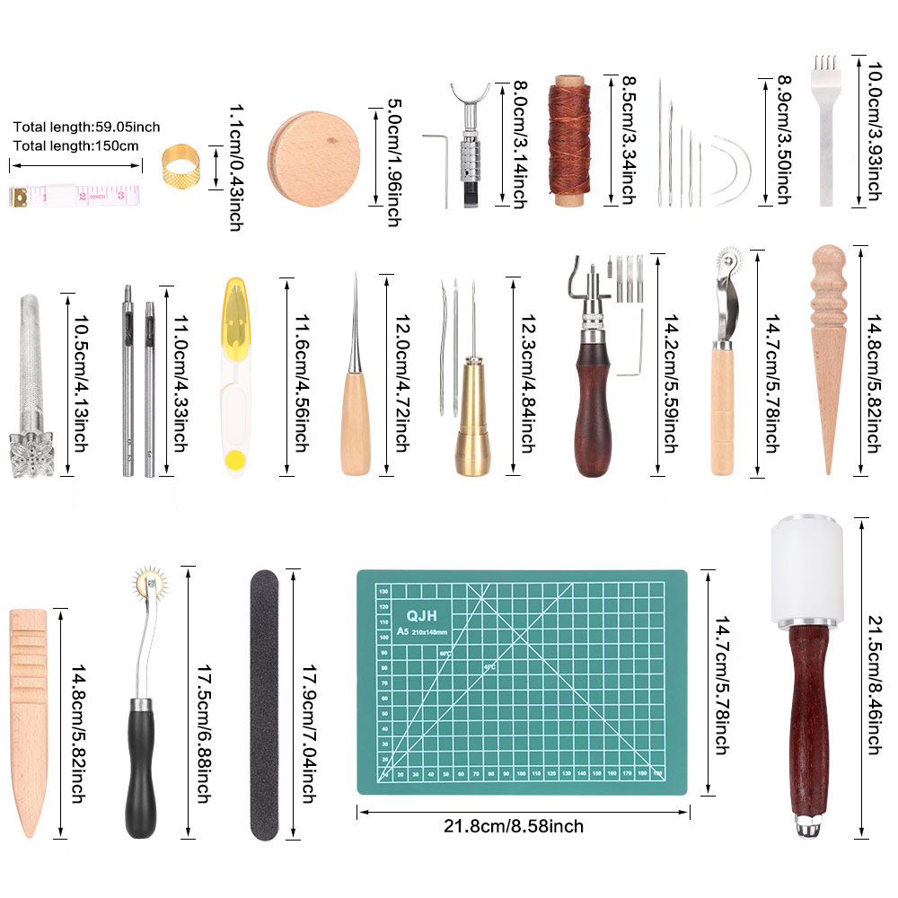 革細工キット クラフトツール用品 縫製糸 曲線針 グルーバー - Leatherwork Punching Tool のレビューと価格
