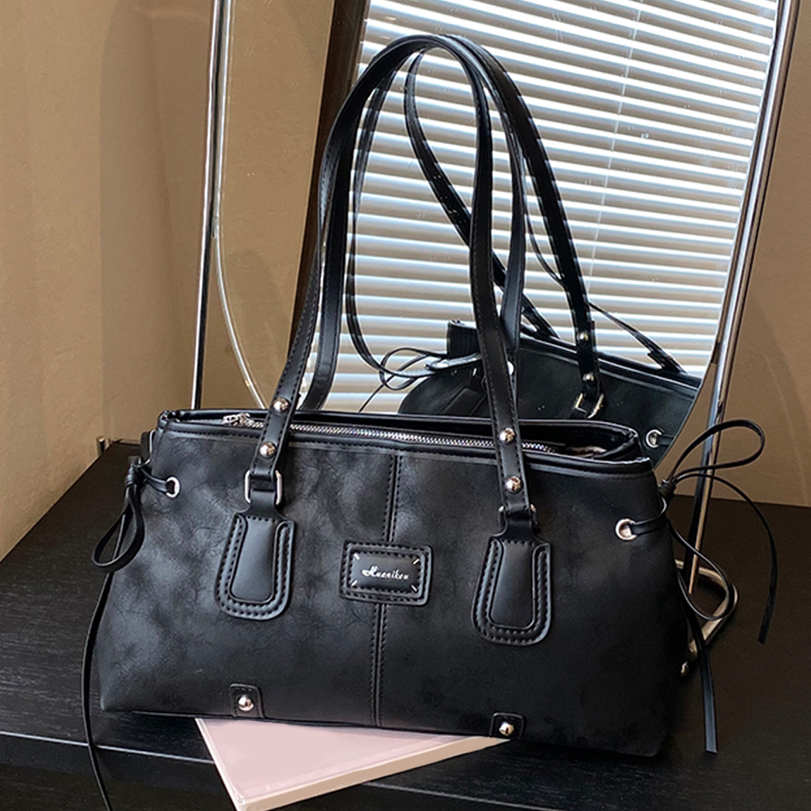 Pu レザー女性レジャー Y2k トートバッグ大容量多用途脇 - Leatherwork Workshop のレビューと価格