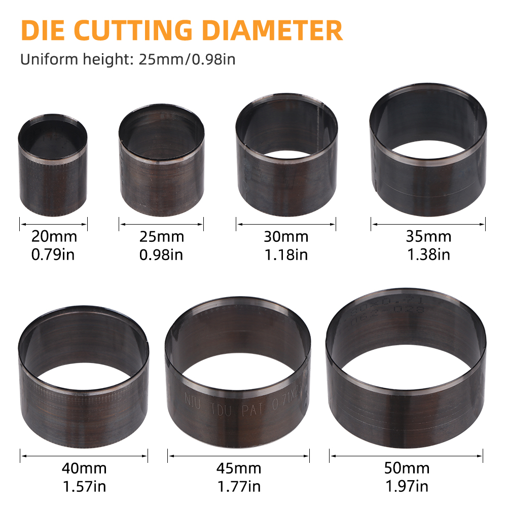 7個/セット レザーラウンドパンチングダイ、DIY手芸用サー - Leatherwork Punching Tool のレビューと価格