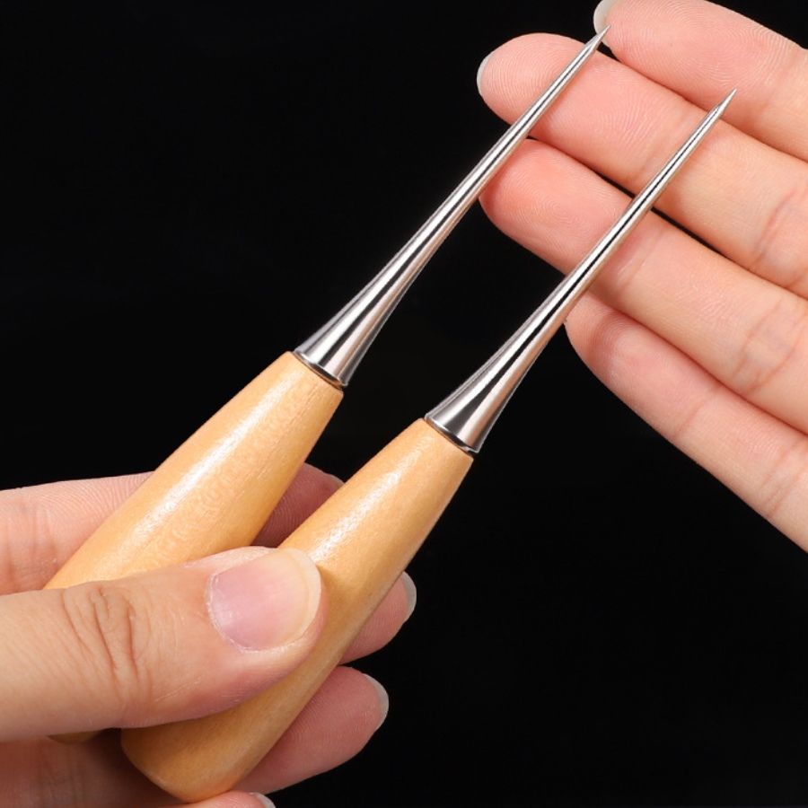 2個入り革手縫い用アウルツール、レザークラフト穴あけ工具、縫 - Leatherwork Punching Tool のレビューと価格